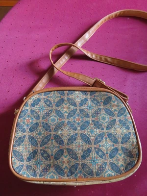 KORK  SCHULTER HENKEL TASCHE BEIGE BLAU - Bild 1 von 4