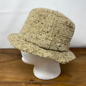 VTG David Hanna & Sons Donegal Tweed Wool Bucket Hat Made in Ireland 7 3/8 - Picture 1 of 17