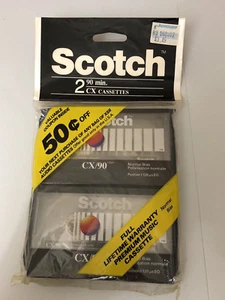 Scotch CX/90 Blank Audio Cassette Tapes 2 Pack Normal Bias 90 Mins New Vintage - Picture 1 of 2