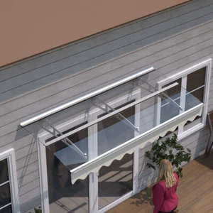 Door Window Crystal Awning 79"W X 34"D Alloy & Valance for Wooden House Only - Picture 1 of 8