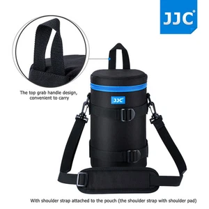 JJC110x225mm Deluxe Lens Pouch Case Bag with Shoulder Strap for Canon Nikon Lens - Picture 1 of 11