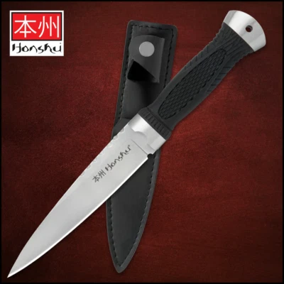 Honshu Sgian Dubh Dagger Fixed Blade Knife Full Tang 7Cr13MoV Leather Sheath New - Image 1 of 4