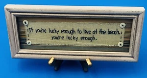 Funny Beach Quote Rustic Frame Art 5x11 Inch With Hanger - Picture 1 of 3