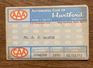 Vintage 1970s Automobile Club of Hartford AAA CAA Membership Card Car CT P1H - Bild 1 von 12