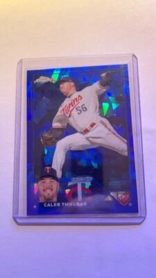 Caleb Thielbar Cracked Ice 2023 Topps Chrome Sapphire USCS258 Minnesota Twins - Image 1 of 2