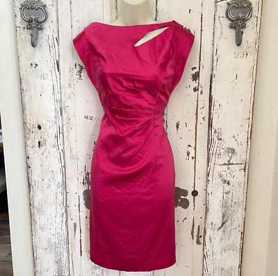 Vestido de Noche Formal Kay Unger Talla 4 Mujer Rosa Seda Sin Mangas Cóctel Fiesta Foto 1 de 4