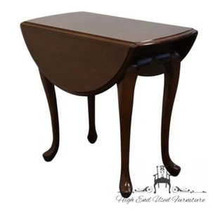 BROYHILL FURNITURE Solid Cherry Traditional Style 32" Drop Leaf Accent End Table - Picture 1 of 10