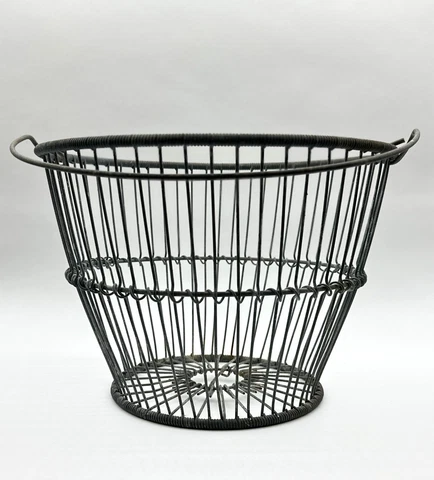 Farmhouse Large Metal Wire Egg Fruit Basket 9" H x 13"W Cover