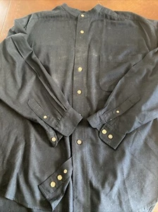 100% Silk STRUCTURE Mens MEDIUM Black Button Up Casual Classic Shirt - Picture 1 of 4