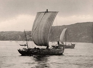 Basura japonesa - barco, fotograbado japonés 1902 #342 - Imagen 1 de 2