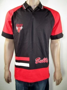 Camisa polo de inicio de los Chicago Bulls nueva con etiquetas NBA vintage Jordan Pippen calentamiento rara L - Imagen 1 de 3