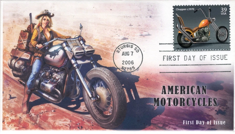 AO-4087-3, 2006, American Motorcycles, Choppers, FDC, Add-on Cachet. Standard Po - Image 1 of 1