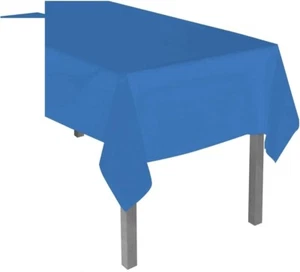 10er Pack Blau Einweg Kunststoff Tischdecken (54" x 108") (10er Pack) BLAU - Bild 1 von 2