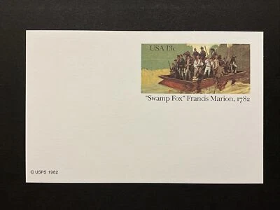 1982 USPS 13 c Swamp Fox Francis Marion 1782 Sc# UX94 Postcard MNH - Image 1 of 2