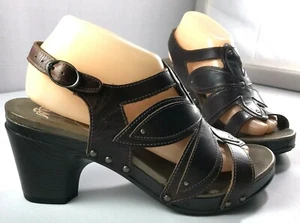 Dansko Nina Sandal Womens Brown Leather Size 40 Slingback Shoes 9.5 - 10 - Picture 1 of 12