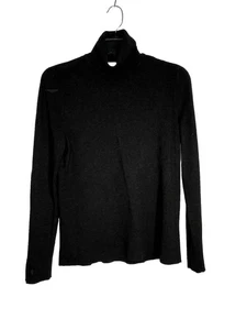 Chicos Solid Carbon Gray Turtle neck long slv blouse 1 Top M 6 8 - Picture 1 of 6