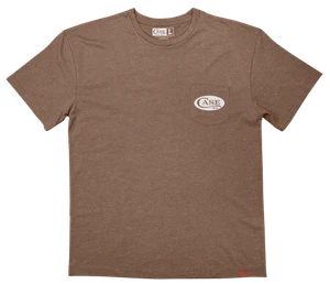 CASE XX Knives Cut Out Series 41145 Heather Brown Cotton Small Pocket T-Shirt - Picture 1 of 2