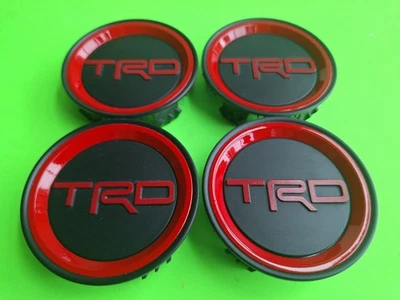 4 Set Toyota TRD Tacoma Tundra 4 Runner Black Red OEM Center Caps PT280-89210-F2 Foto 1 de 2