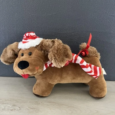Dan Dee Dachshund Plush Animated Musical Christmas Dog Bells Ears Flap Sings 14" - Image 1 of 4