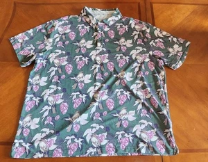 Walter Hagen Polo Shirt Men's Green Floral All Over Print Golf Bird XXL - Picture 1 of 6