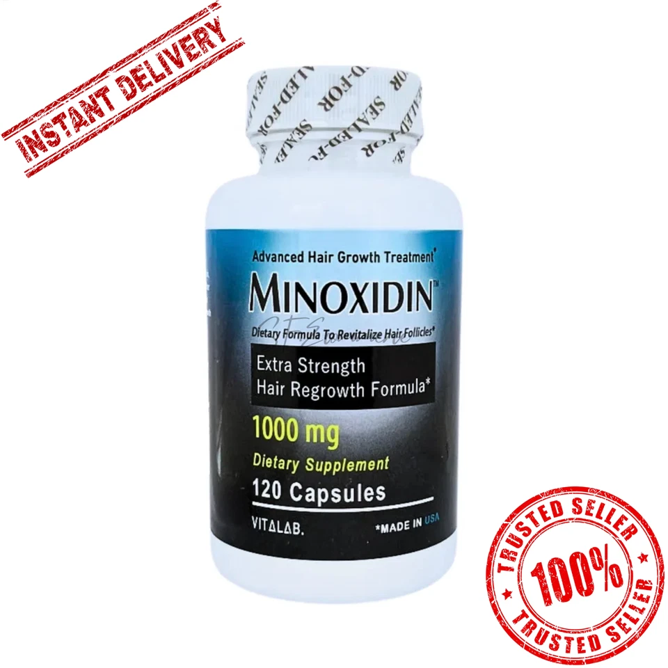 Minoxidin Fuerza Avanzada del Cabello Recrecimiento Extra Rápido para Hombres Mujeres Crecimiento 1000mg Foto 1 de 4