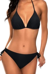 Tempt Me Women Triangle Bikini Sets Halter Two Piece Sexy Swimsuit String Tie M - Picture 1 of 8