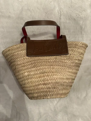 BOLSO/BOLSO DE MANO 100% AUTÉNTICO NUEVO CHRISTIAN LOUBOUTIN LOUBISHORE tejido paja playa Foto 1 de 4