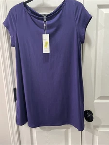 NWT Eileen Fisher Long Dark Purple T Shirt Size Medium - Picture 1 of 9