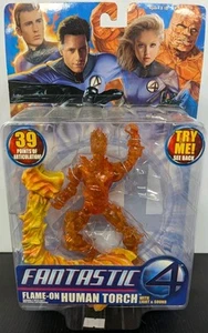 ๐ฅ2005 TOYBIZ FANTASTIC FOUR FLAME-ON HUMAN TORCH w. LIGHT & SOUND FIGURE ๐ฅ๐ฅ - Picture 1 of 7