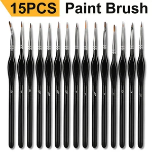 15PCS Miniature Paint Brushes Fine Tip Set for Art Nail Model Craft Oil Painting - Picture 1 of 7