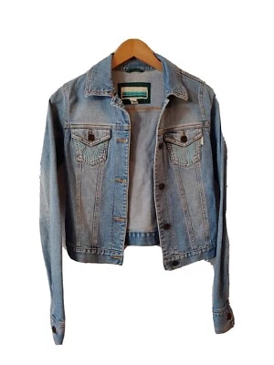 Hollister Jacket Womens S Denim Washed Blue Stretch Embroidered Pockets - Image 1 of 4