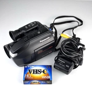 Panasonic Palmsight VHSC PV-L59D Camcorder w/ Cassette, Battery Charger & Cable - Picture 1 of 19