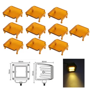 10x Amber LED Work Light OffRoad Cover for 3x3"INCH 16W 24W Square Cube pod - Picture 1 of 10