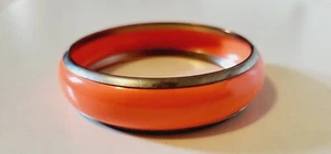 Orange Bangle With Silver Trim, Ladies Costume Jewellery, Fashion Wear - Picture 1 of 3