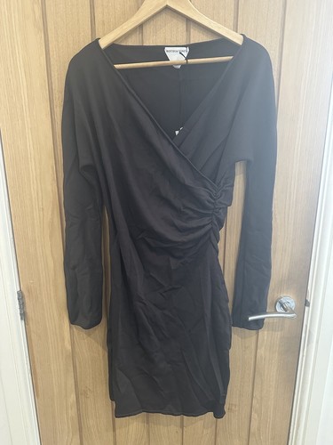 Abito BOTTEGA VENETA marrone avvolgente viscosa taglia large ORIGINALE IMBALLO ORIGINALE £1650 #K4