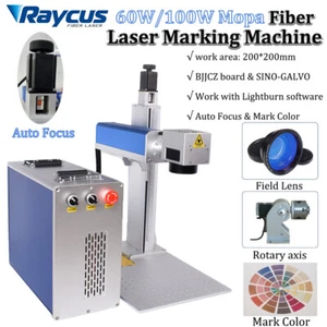 Raycus MOPA 60W/100W Fiber Laser Engraver Color Marking Machine AutoFocus Rotary - Picture 1 of 11