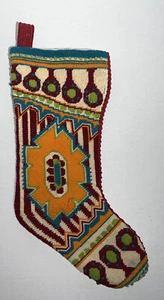 Turkish Needlepoint Christmas Stocking 18” - Picture 1 of 2