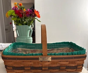 1988 Longaberger JW Collection Large Gathering Basket W/Fabric and Insert - Picture 1 of 22