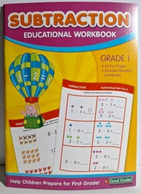 Good Grades 1st Grade Subtraction workbook homeschooling fun learning sys 64pg - Image 1 of 2