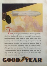 1931 Goodyear Blimp in the Sunset Advertisement 