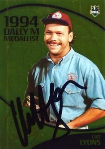 ✺Signed✺ 2009 MANLY SEA EAGLES NRL Card CLIFF LYONS Daily Telegraph