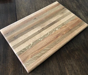 Handmade Reversible Wooden Cutting Board Hard Wood 16 7/8" X 11" X .75" Unique - Picture 1 of 12