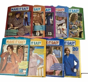 Make It Easy Sewing Patterns #s 11,12,13,14,15,16,17,19 & 20 Lot Of 9 In Total - Picture 1 of 10
