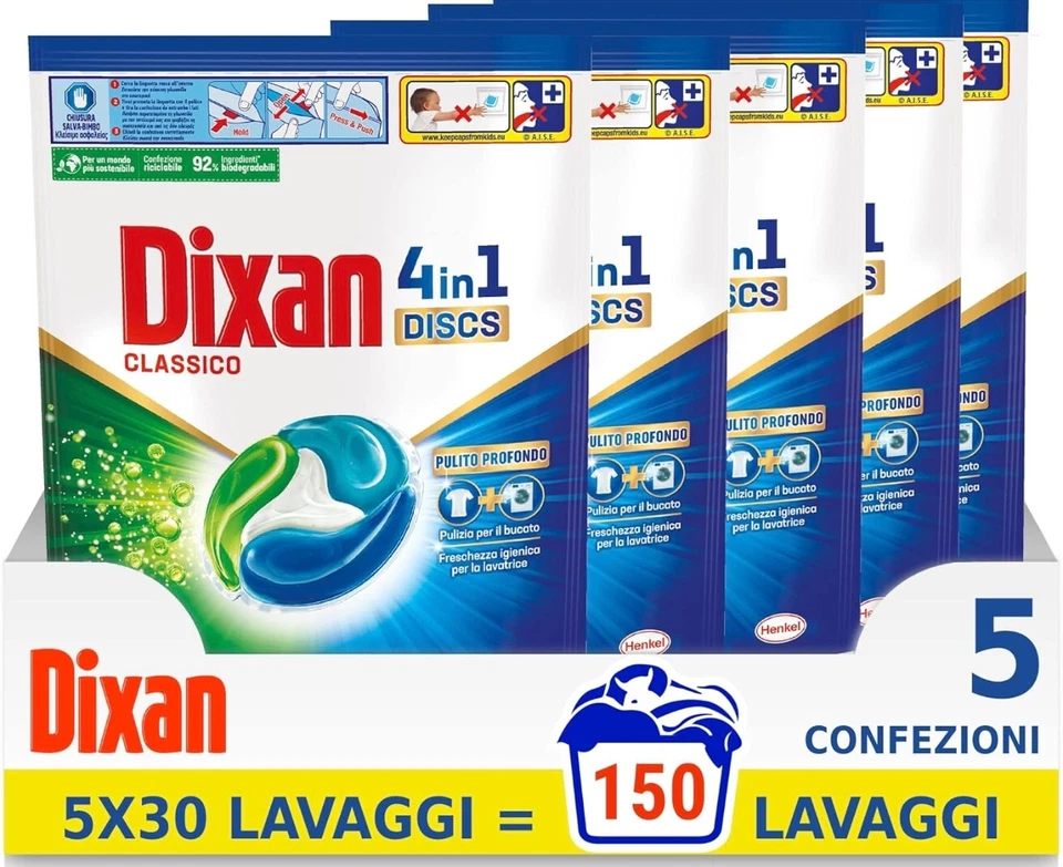 Dixan Discs  Classico Lavatrice capsule 150 Lavaggi - Immagine 1 di 1
