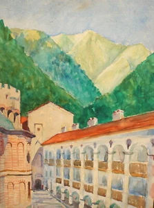 Antique realist watercolor painting landscape - Picture 1 of 12