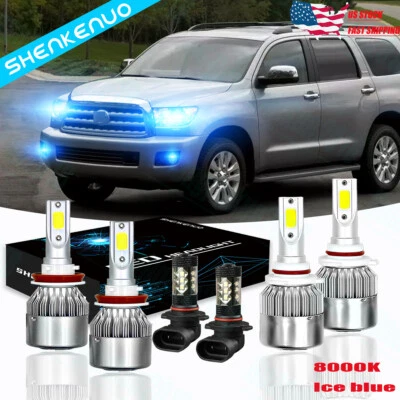 For Toyota Sequoia 08-17 C6 9005 H11 Headlight 9145 Foglight LED Combo 6x Bulbs - Image 1 of 4