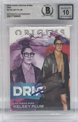 Kelsey Plum Signed 2023 Panini Origins WNBA #2 Drip SSP BAS Autograph Grade 10 - Image 1 of 2