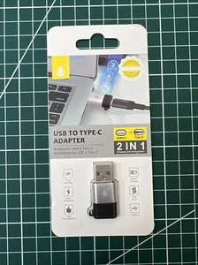 USB to TYPE C Adapter 2 In 1 Charging Transmission Connector For Samsung Android - Picture 1 of 2