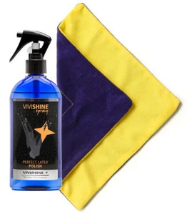 VIVISHINE SPRAY & VIVIWIPE KIT LATEX CARE POLISH 250 ml-8.5oz Made in Germany - Imagen 1 de 4