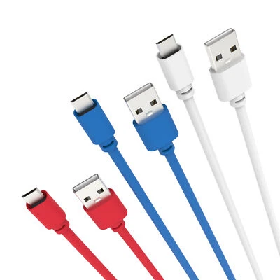 Paquete de 3 cables micro USB multicolor LASER 2M - rojo, azul, blanco Foto 1 de 4